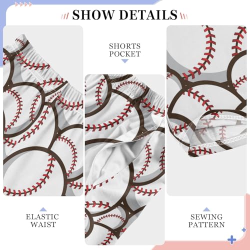 ZZXXB Baseball Funny Print Boys Long Pants Soft Trousers Elastic Waist Kids Lounge Bottoms with Pockets S-XL4