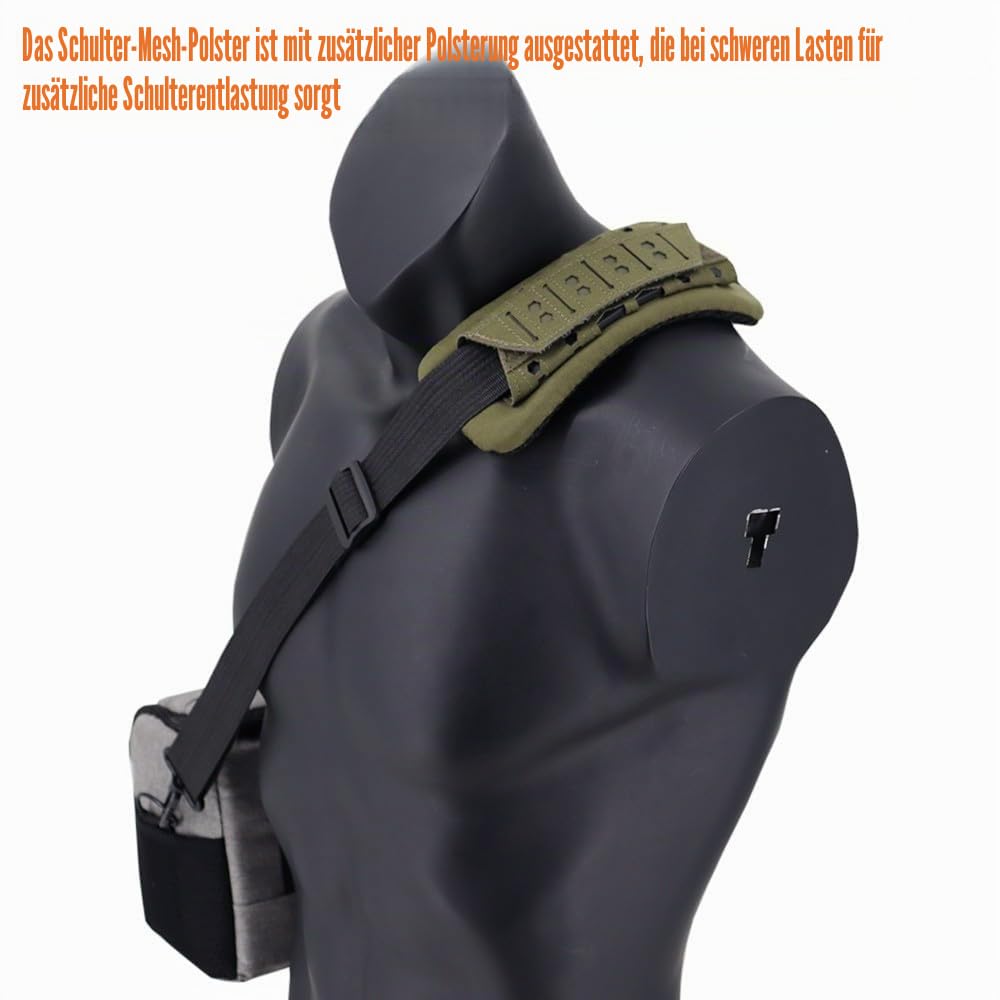 ACEXIER Taktische Weste Schultergurt Pad Rucksack Atmungsaktive Mesh Kissen Pad Laser Schneiden Für Jagd Weste Outdoor Rucksäcke, Schwarz