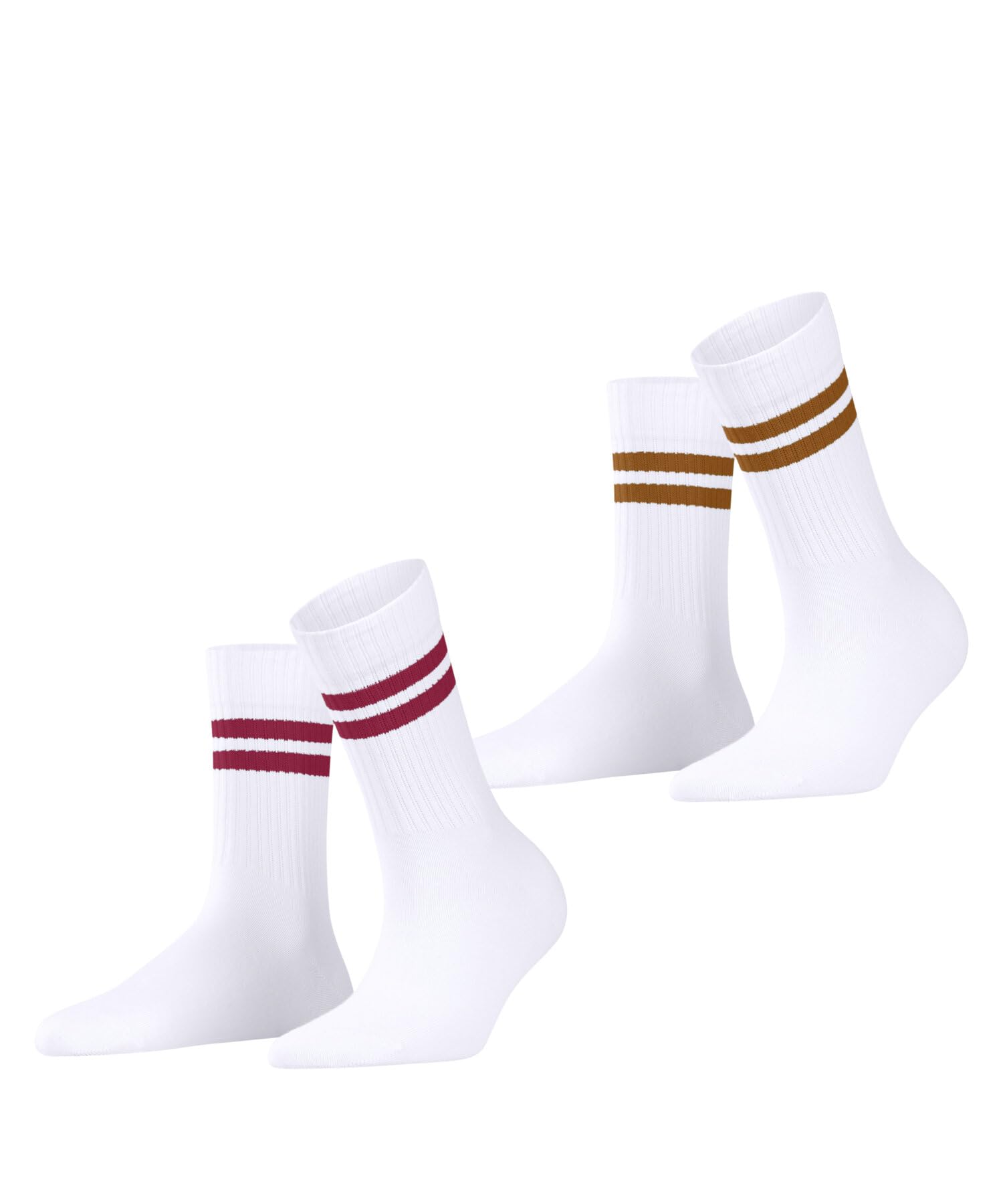 ESPRIT Women's Tennis Stripe Multipack W So Cotton Patterned 2 Pairs Socks, White Raw 2100, 2.5-5