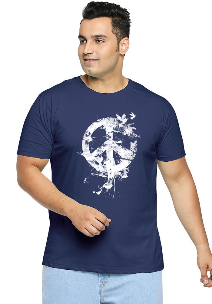 wear your opinion Men's S to 5XL Premium Combed Cotton Printed Half Sleeve T-Shirt (Design : Peace Bird)-picture-15