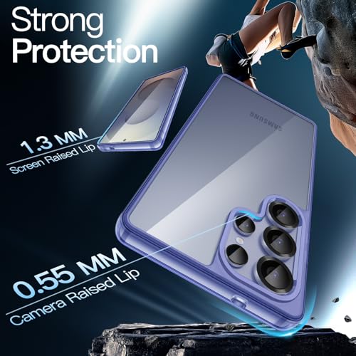 Image of JETech Cover Case for Samsung Galaxy S25 Ultra 5G, Non-Yellowing Shockproof Bumper Protective Phone Cover, Anti-Scratch Hard PC Back (Titanium Silverblue)