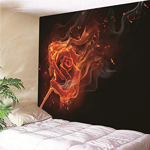 Tapiz de pared con flor de fuego rojo, mantón de playa y mantel multiusos en 3D 4