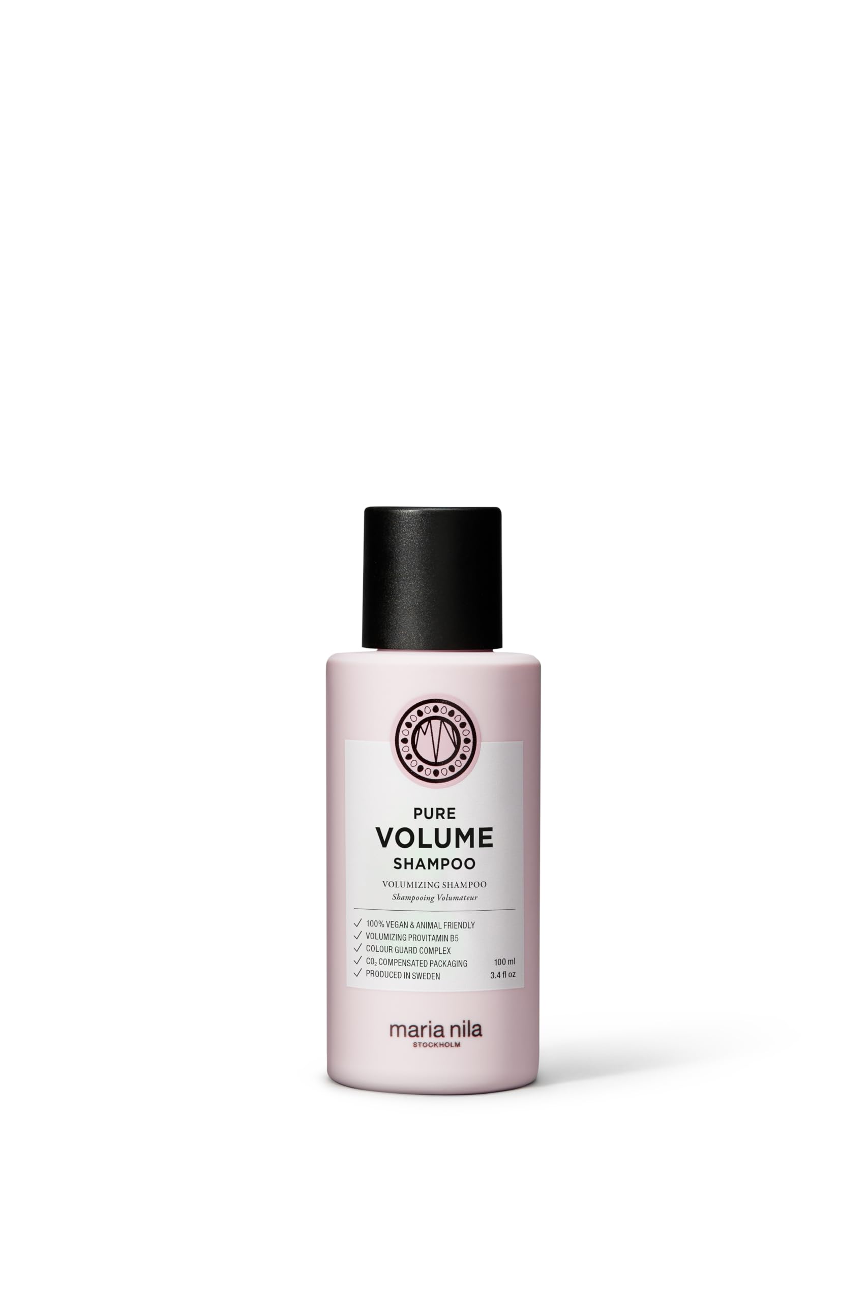 Maria Nila Pure Volume, Shampoo 100 ml, Vitamin B5 Gives Volume to Thin & Fine Hair, 100% Vegan & Sulfate/Paraben free
