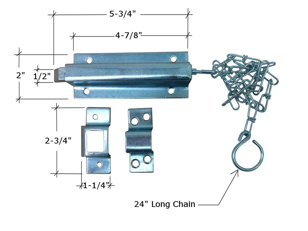 6-Inch Spring-Loaded Pull Chain Bolt Latch - Zinc Finish For Barn, Shed, Or Gate Security
