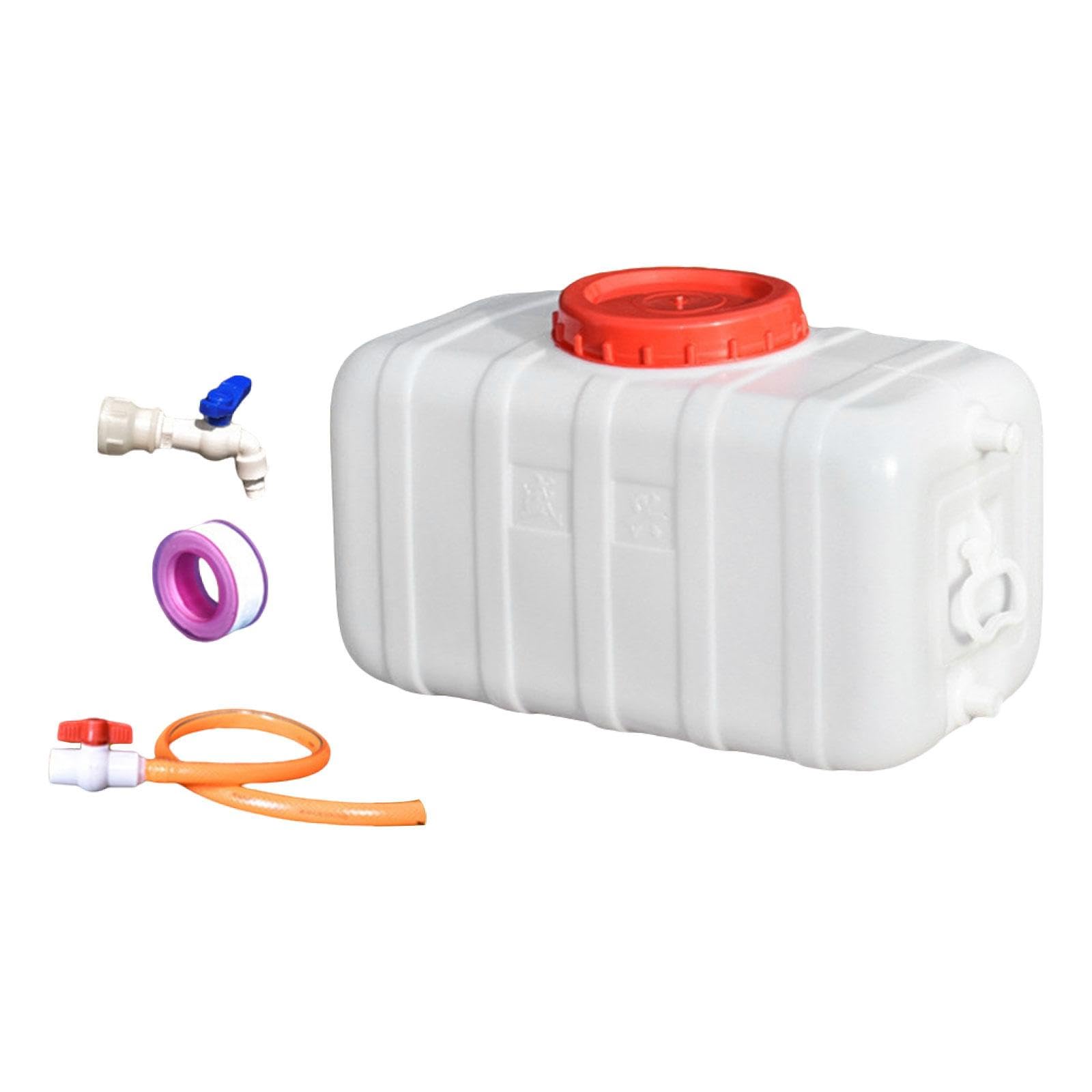Camping Water Container with Tap And Hose, Versatile, Horizontal Storage Bucket for Camping Vehicles, white 27.5kg