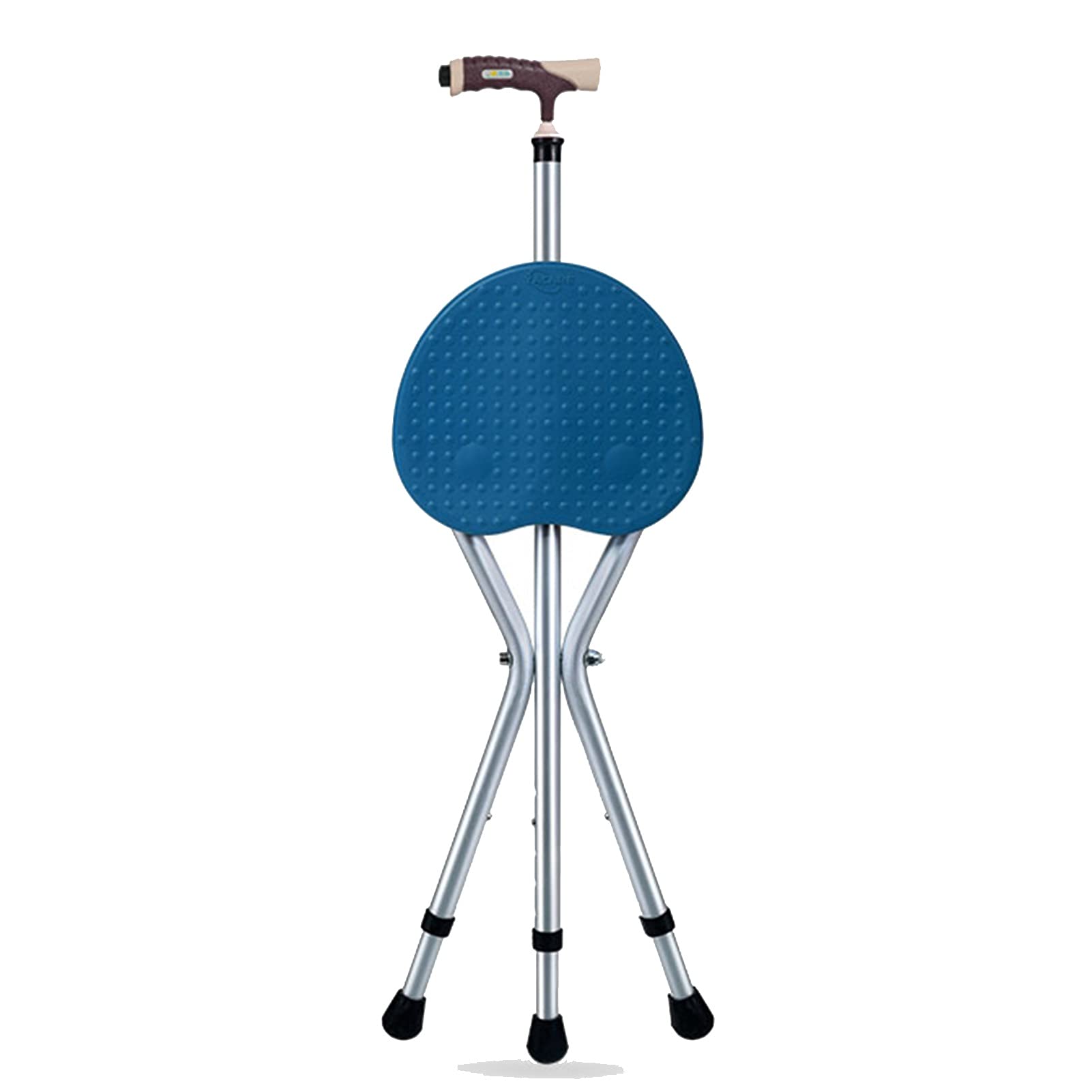 Bastón con luz LED, bastón para Hombres y Mujeres, Bastones de Agarre Ajustable y ergonómico, bastón portátil (Color : Azul)