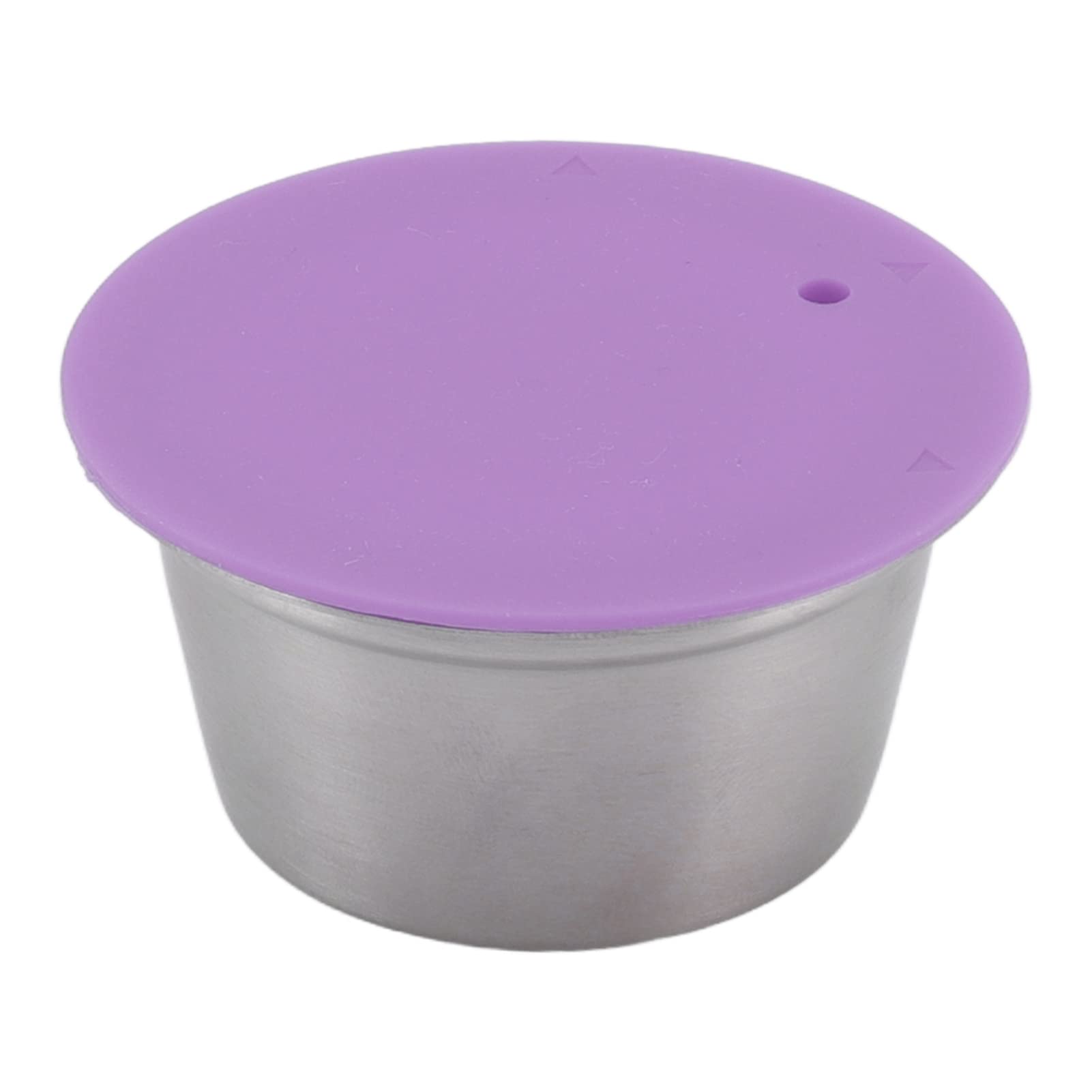 Relleno De Café Recargable, Taza De Cápsula De Café Recargable Reutilizable De Acero Inoxidable, Juego De Taza De Filtro De Café Reutilizable De Cápsulas De Café con Cubierta De Polvo(Purple)