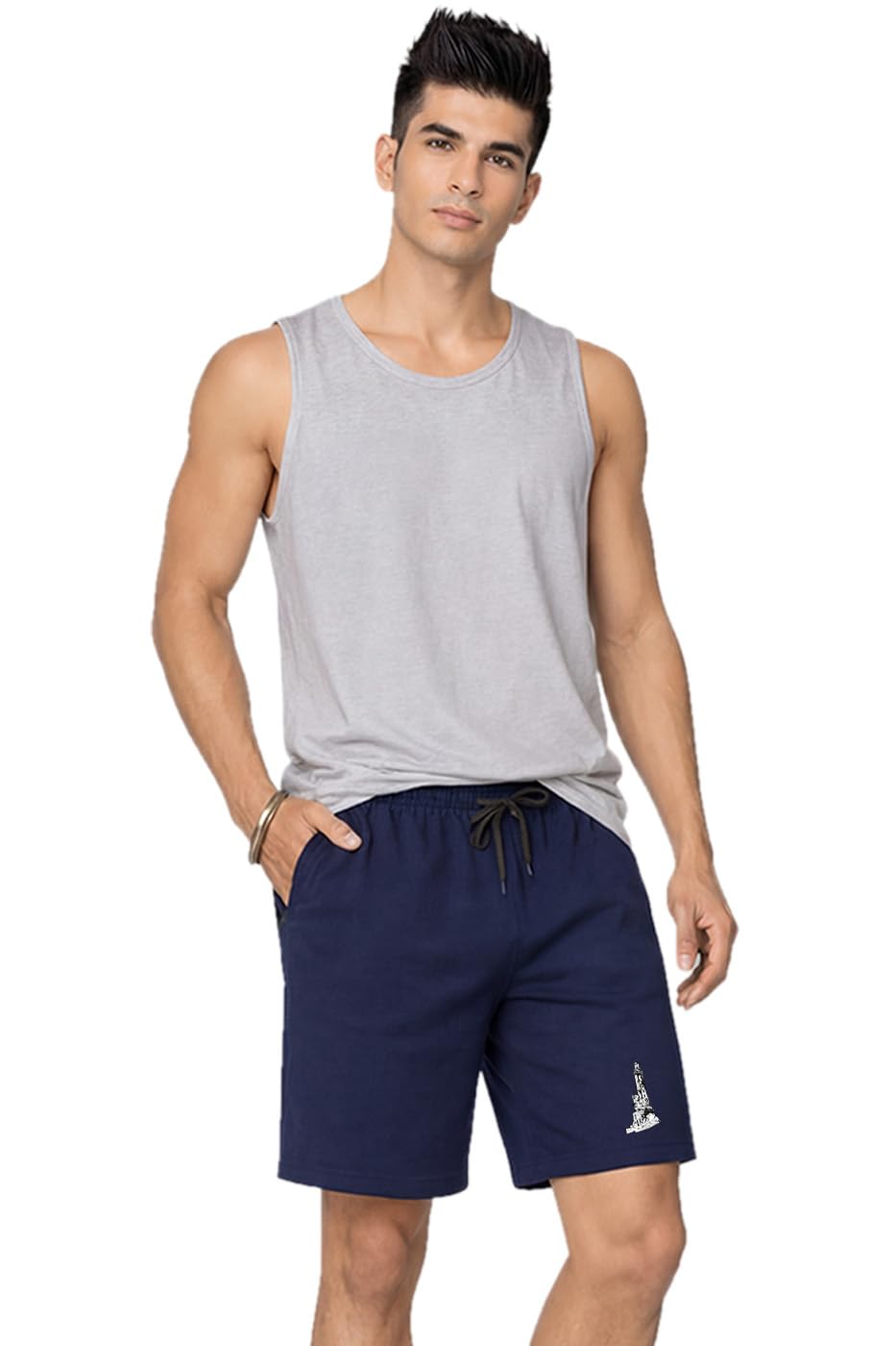 buy that trendz Mens Shorts Beach Tower Graphic Printed Knee Length One Side Pockets Casual Men's Shorts-picture-47