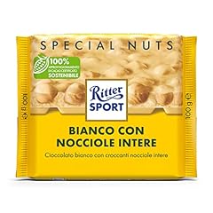 Ritter Sport Bianco Nocciole Intere Tavoletta di Cioccolato Bianco con Nocciole Intere e Riso Soffiato, 100g
