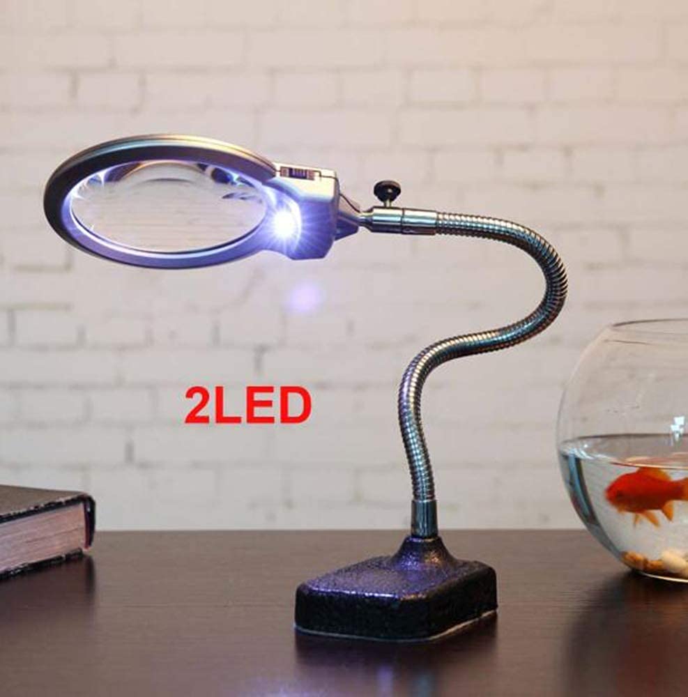 Lupa, lampa biurkowa z oświetleniem LED Lampa powiększająca LED Składane szkło powiększające Lampa biurkowa Powiększenie 2,25x 5X Regulowane ramię obrotowe do stołu warsztatowego Task Craft