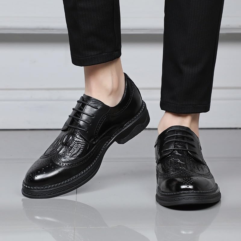 Men's Business Casual Shoes Classic Oxford Shoes Italian Handmade Leather for Weddings & Tuxedo2