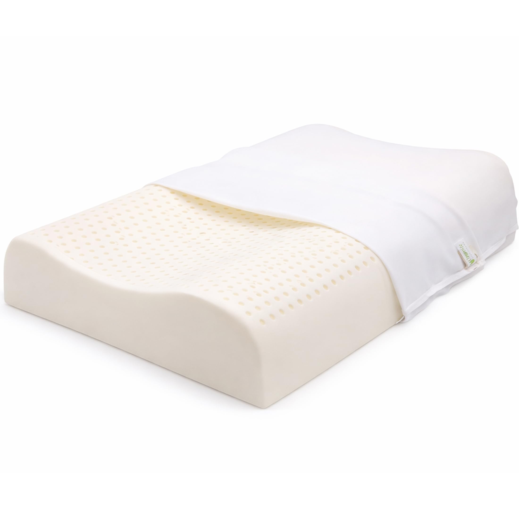 ORGANIC TEXTILES Organic Latex GOLS Certified Contour Bed Pillow (Low-Loft, Soft)