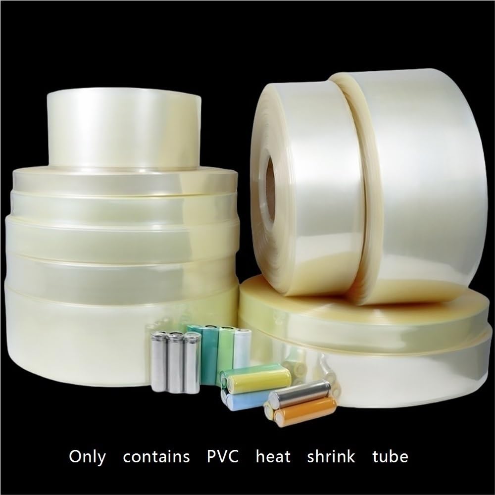 Tubo termorretráctil de PVC 18650 Transparente, diámetro 18,8-190 mm, Envoltura de película, Funda for Cable, Tubo termorretráctil eléctrico, 1 Unidad(118MM*20 Meters)