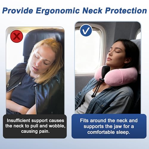 Almohada para viaje de espuma viscoelástica ajustable rosa miniatura 2