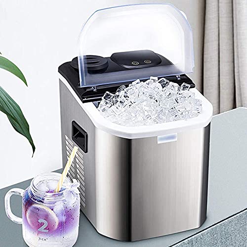 Fabricadora de hielo portátil inoxidable 24 cubos 10-15 min miniatura 2