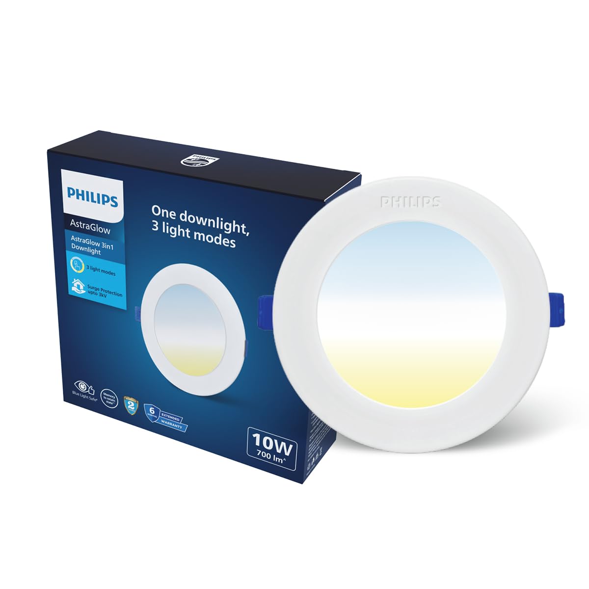 Philips 10W 3in1 AstraGlow Round LED Panel Light | Slim Surface Panel with High Brightness & Energy Efficiency | Durable Polycarbonate Body – White Finish | Pack of 1-image-47