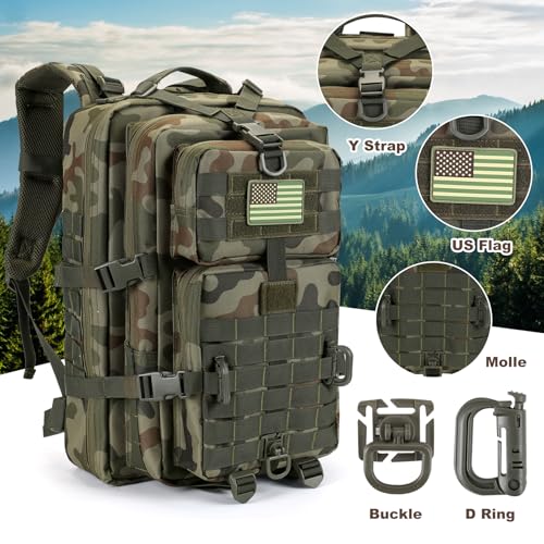 Image of Hannibal Tactical MOLLE Assault Backpack, Tactical Backpack Military Army Camping Rucksack