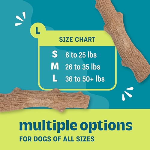 Pupstages Dogwood Dog Chew Toy – Real-Wood Blend, Natural Flavor & Texture, Moderate Chewers, Large, 8.4”