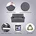 H.VERSAILTEX High Stretch Rich Jacquard 2-Piece Loveseat Slipcover/Furniture Covers for Loveseat with Elastic Bottom, Suit for T Cushion/Box Cushion Spandex Jacquard Fabric, Charcoal Gray