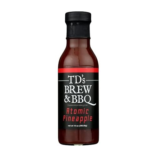 TD's Brew & BBQ "ATOMIC PINEAPPLE" Salsatds brew y barbacoapiñachilesalsa de barbacoasalteadodulce y picante
