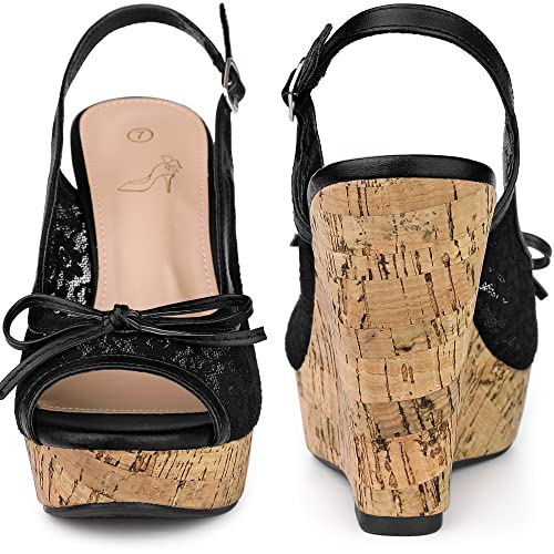 Perphy Platform Heels Lace Bow Slingback Wedge Sandals for Women2