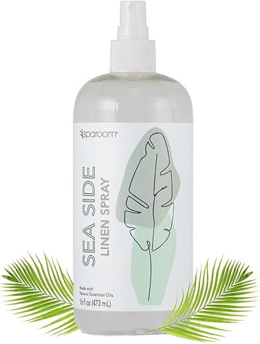 SpaRoom Aromaterapia de lino y espray fragante para habitaciĂłn hecho con aceites esenciales, 16 onzas, lado del mar salado, fresco, costero SpaRoom Aromaterapia de lino y espray fragante para habitaciĂłn hecho con aceites esenciales, 16 onzas, lado del mar salado, fresco, costero