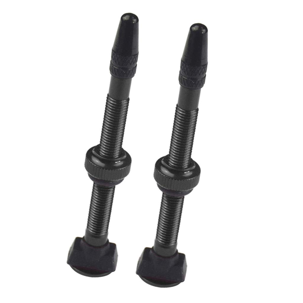 Presta-Ventil-Set, 60 mm, für schlauchloses Presta-Ventil, Aluminiumlegierung, Schwarz, 10 Stück