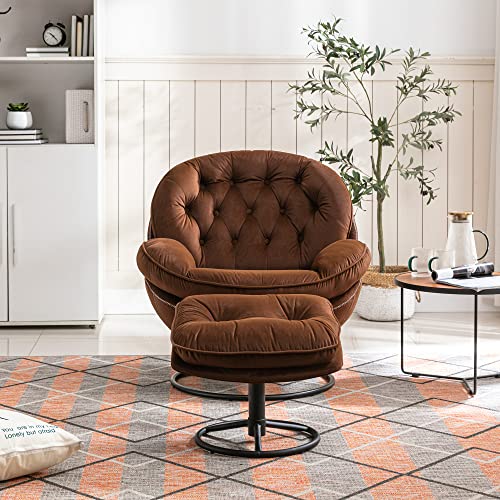 Sillón Lounge Moderno Terciopelo Marrón miniatura 5