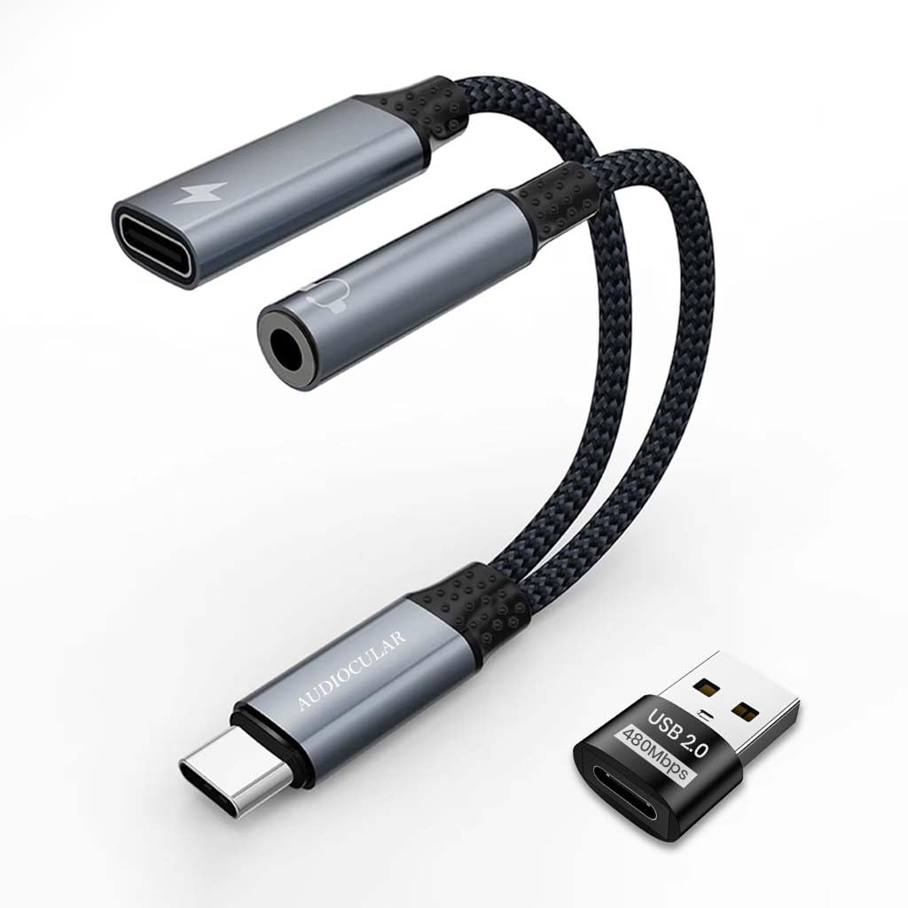 AUDIOCULAR D12 PD 2-in-1 USB C to 3.5mm DAC Dongle with Quick Charging | CX31993 Chip, Hi-Res 32bit/384kHz Audio, Mic Support | USB C Audio Adapter for Gaming, Music & Calls (Grey)-image-21