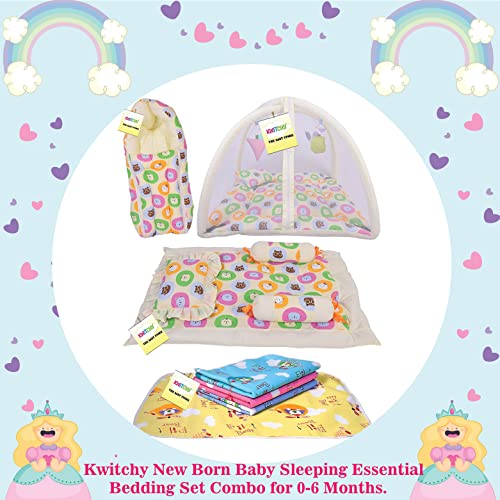 Image of Kwitchy Baby Bedding Set for New Born Essential Combo (0-6 Months) (4PCS Set)