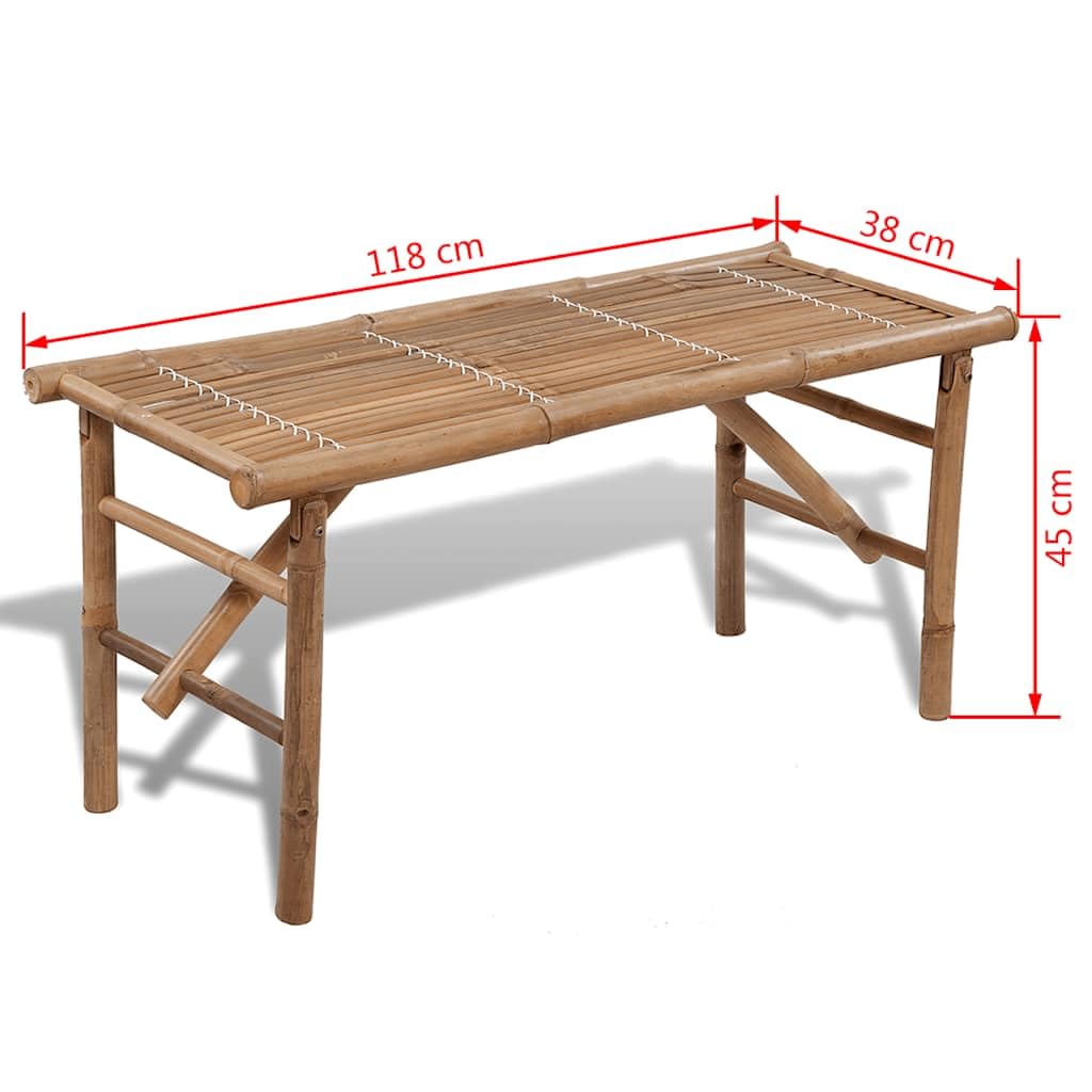 vidaXL Panca da Giardino Pieghevole 118 cm in Bambù