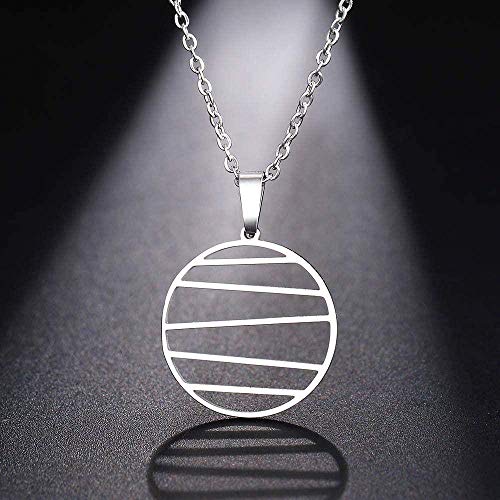 Preisvergleich Produktbild CKAWM Halskette Edelstahl Halskette Für Frauen Mann Unregelmäßige Geometrische Linien Anhänger Halskette Engagement Schmuck-Silber