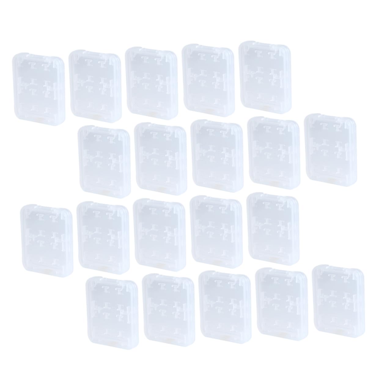 Housoutil 20Pcs Transparent Memory Card Case Holder Organizer Compact and Durable Storage Box for Cards Water Resistant Design Easy to Carry and Access