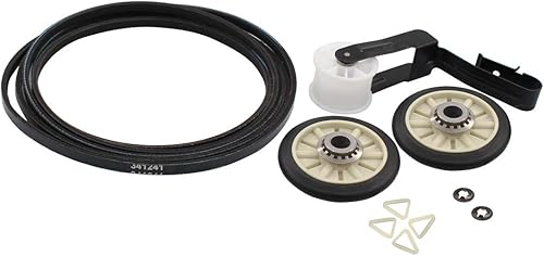 ApplianPar 4392065 Kit de reparación de secadora con 341241 correa 691366 rodillos de tambor 349241t para Whirlpool Kenmore Sears Kirkland Roper