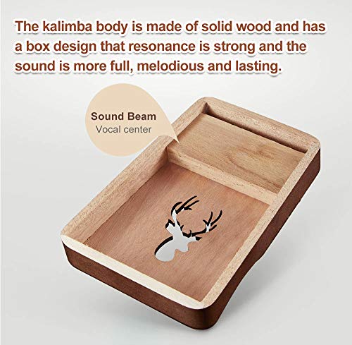SANMONK Kalimba – 17 touches – Piano en bois massif – Pour enfants et adultes – Idée cadeau de Noël - Les Beatles, Paul McCartney, John Lennon, RIngo Starr, George Harrison SANMONK Kalimba - 17 touches - Piano en bois massif - Pour enfants et adultes - Idée cadeau de Noël – Image 3