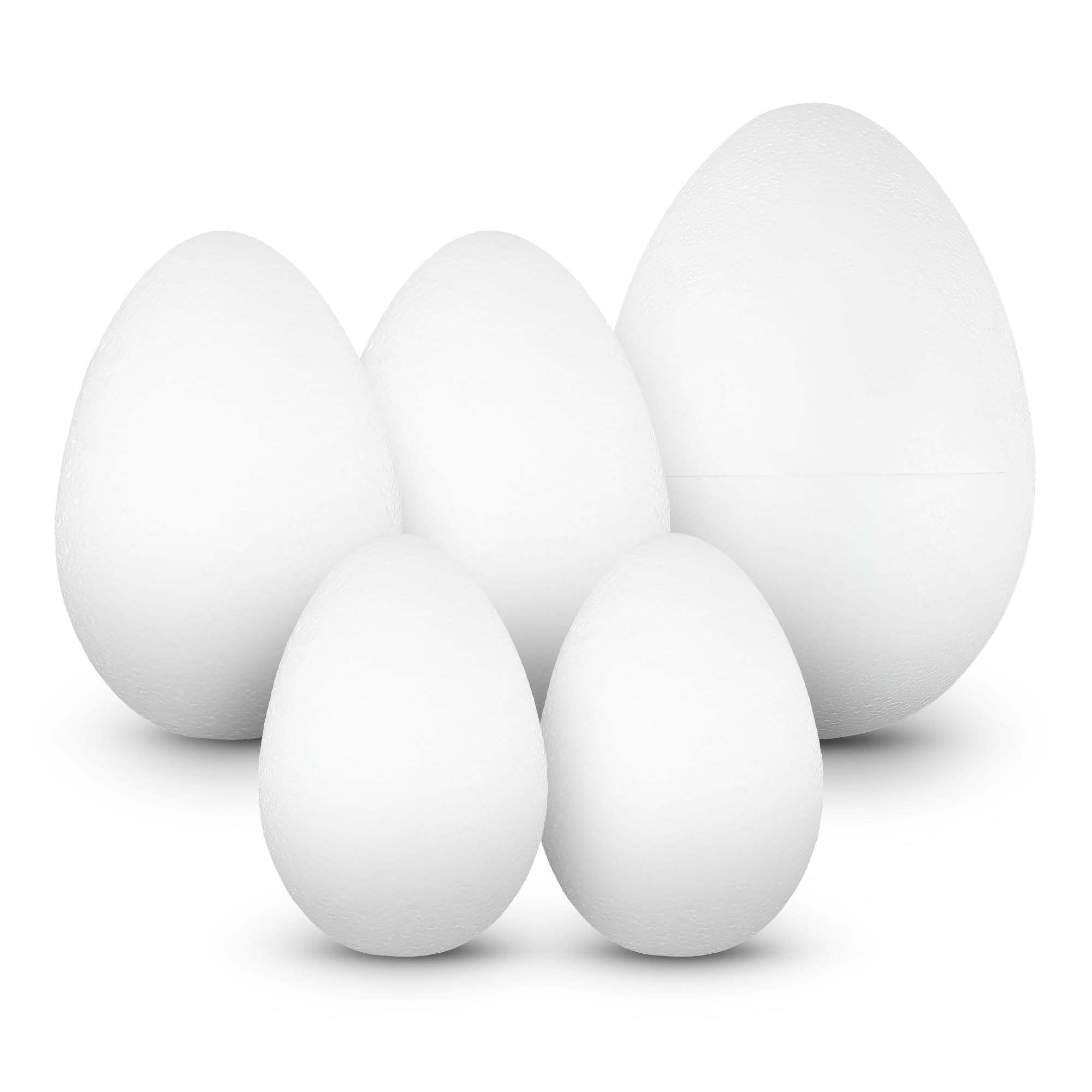 Netuno set 5 foam eggs assorted sizes 10 10 12 12 15 cm for DIY creative decoration projects