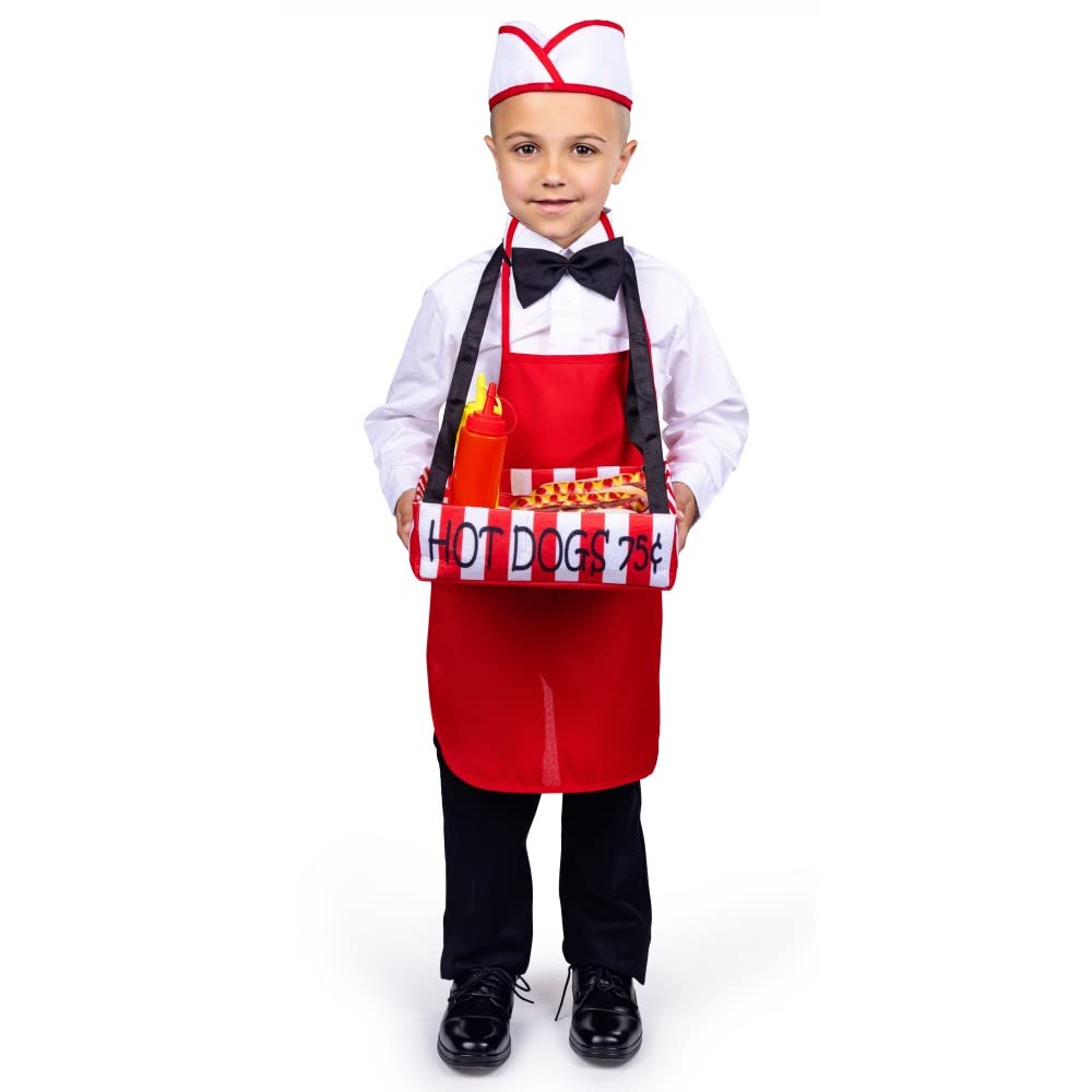 Dress Up America Sausages Vendor Costume - Kids Waiter Costume Set - Halloween Boys Dress-Up