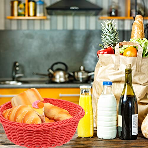 FOMIYES Cesta de Armazenamento de Rattan Cozinha Cesta de Frutas Mão - Bandeja de Armazenamento de P