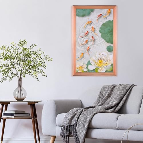 Image of Amazon Brand - Umi Framed Wall Painting, Colourful Fish & Blooming Flower with Crystal Diamonds For Wall Decoration Esthetic Wall Hanging Painting For Living Room Bedroom Housewarming Gift Office - 30x50cm