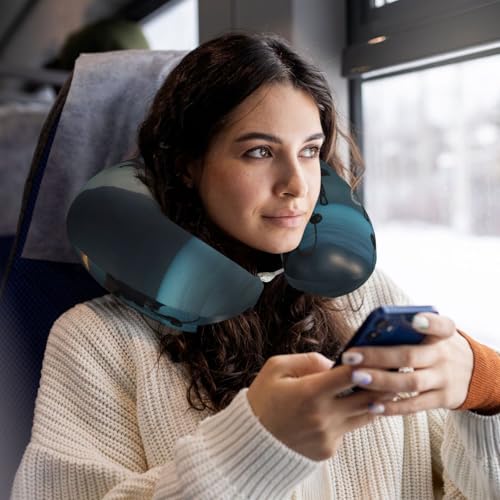 Almohada de Poliester Negra Tamaño Único para Viaje miniatura 6
