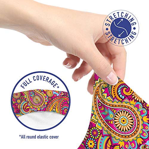 Ambesonne Paisley Office Chair Slipcover, Paisley Patterns Based On Traditional Eastern Pastel Design, Protective Stretch Decorative Fabric Cover, Standard Size, Pale Magenta #TOP4
