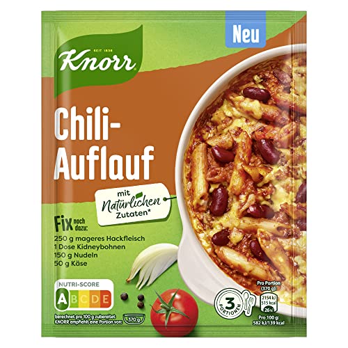 Knorr Fix Würzmischung Chili-Auflauf für einen leckeren Nudelauflauf ohne geschmacksverstärkende Zusatzstoffe 33 g 1 Stück