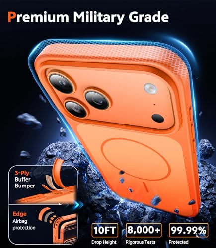Image of FNTCASE for iPhone 17 Pro-Max Case: Magnetic Phone Cases with Screen Protector Compatible with Magsafe Slim Rugged Shockproof Protective Dual-Tone Design‌ Cell Cover
