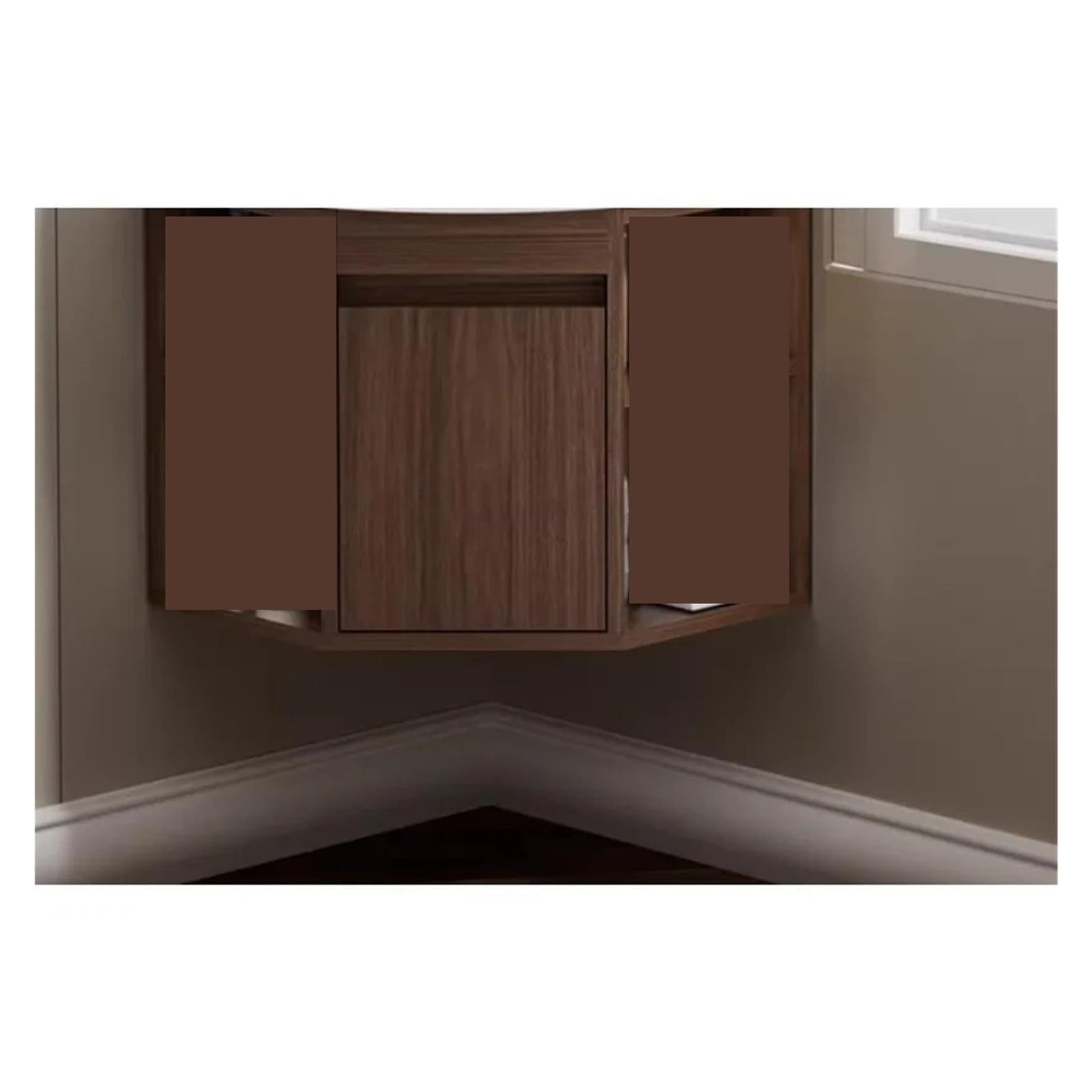 Mobile da bagno ad angolo in noce