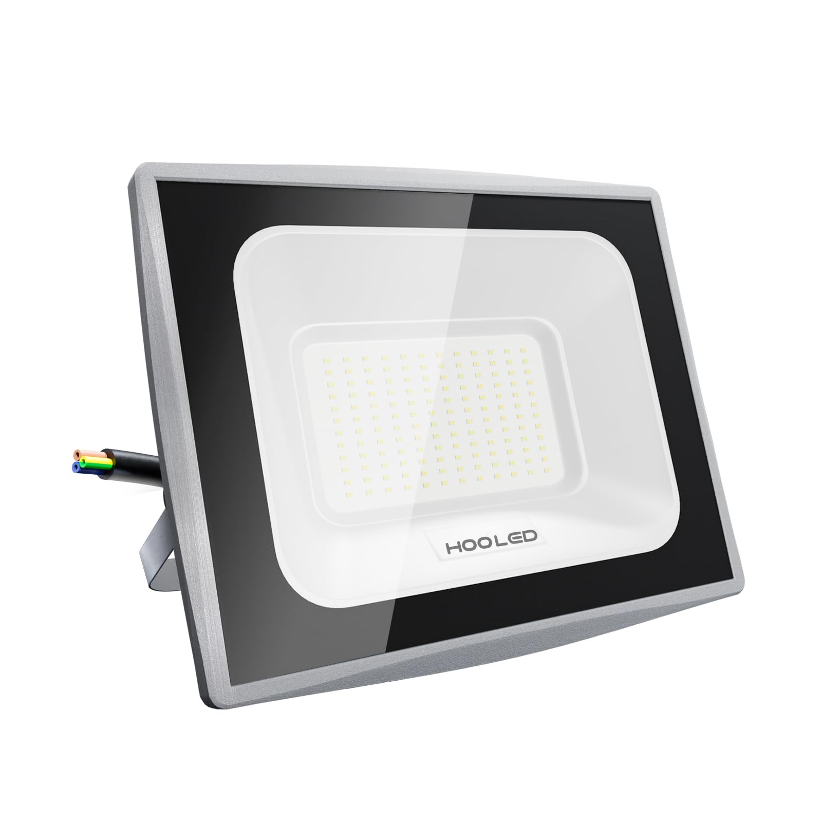 HOOLED Faretti LED per esterni 100w Potenti luci IP65, Luce Bianca Fredda 10000lm Faro a LED, 6500k di sicurezza per terrazza, di sicurezza per terrazza, giardino, parco, patio, garage (100w, 1)
