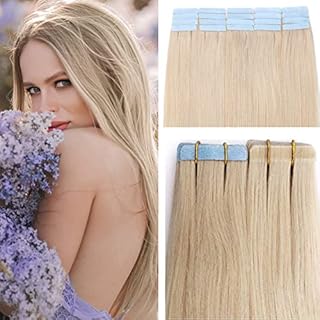 12" SEGO Tape in Hair Extensions Human Hair [1g*20pcs] #70 Bleach White Straight (20g)