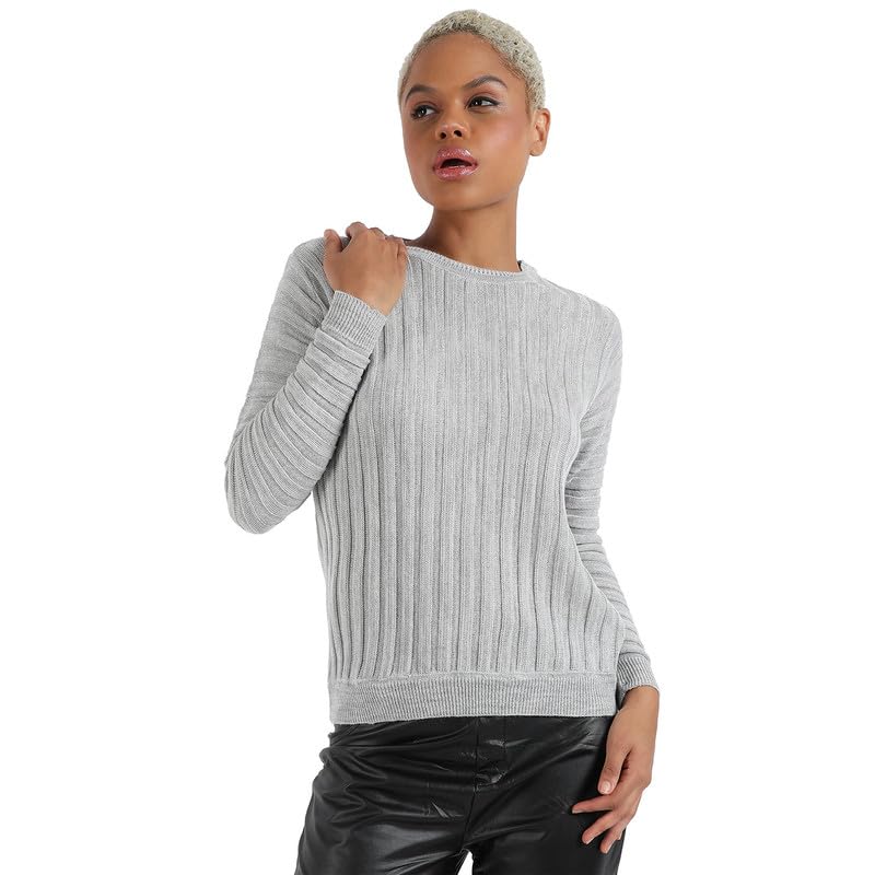 Image of PINACOLADA Women's Solid Ribbed Cropped CardiganFor Casual Wear | V Neck | Long Sleeve | Wool Sweater Crafted with Comfort Fit for Everyday Wear