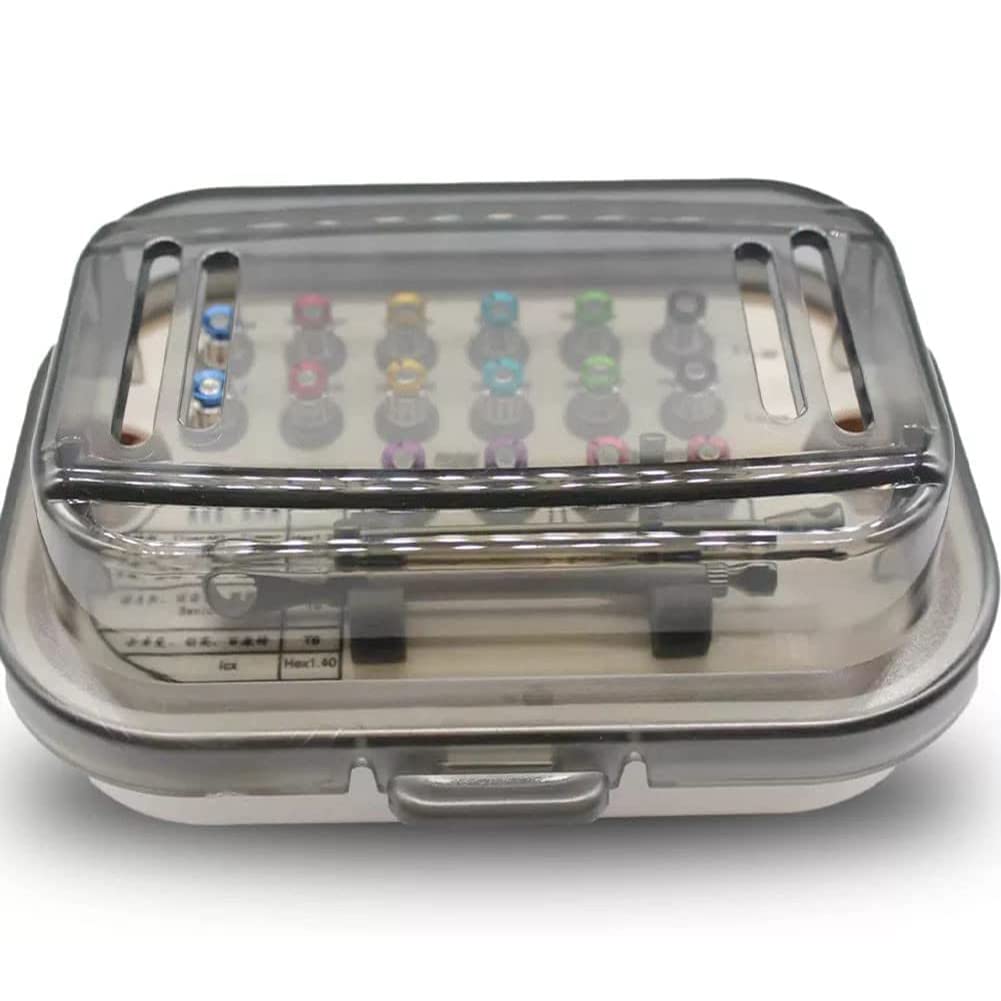 Implant Repair Tool Kit Universal Prosthetic Repair Kit Colorful Implant Repair Tool Kit with 16pcs Screwdrivers Torque Screwdriver Wrench Tools,Blue