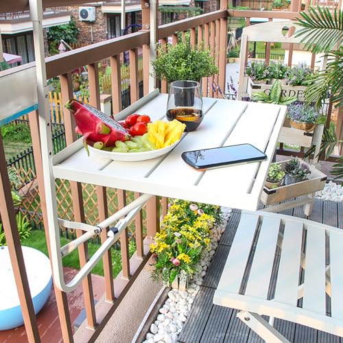 Table d'extérieur stable et polyvalente pour rambarde réglable