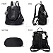 Women Backpack Purse Waterproof Nylon Anti-theft Rucksack Lightweight Shoulder Bag (Black)